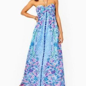 Lilly Pulitzer NWT Viv Maxi Dress in “Multi Hidden Treasure”, size 12